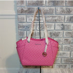 Michael Kors Jet Set Large Signature Top Zip Shoulder Bag – Dragonfruit Pink NWT