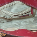 Michael Kors Jet Set Travel Large Chain Shoulder Tote – Cherry Red Leather, Gold Chain Straps