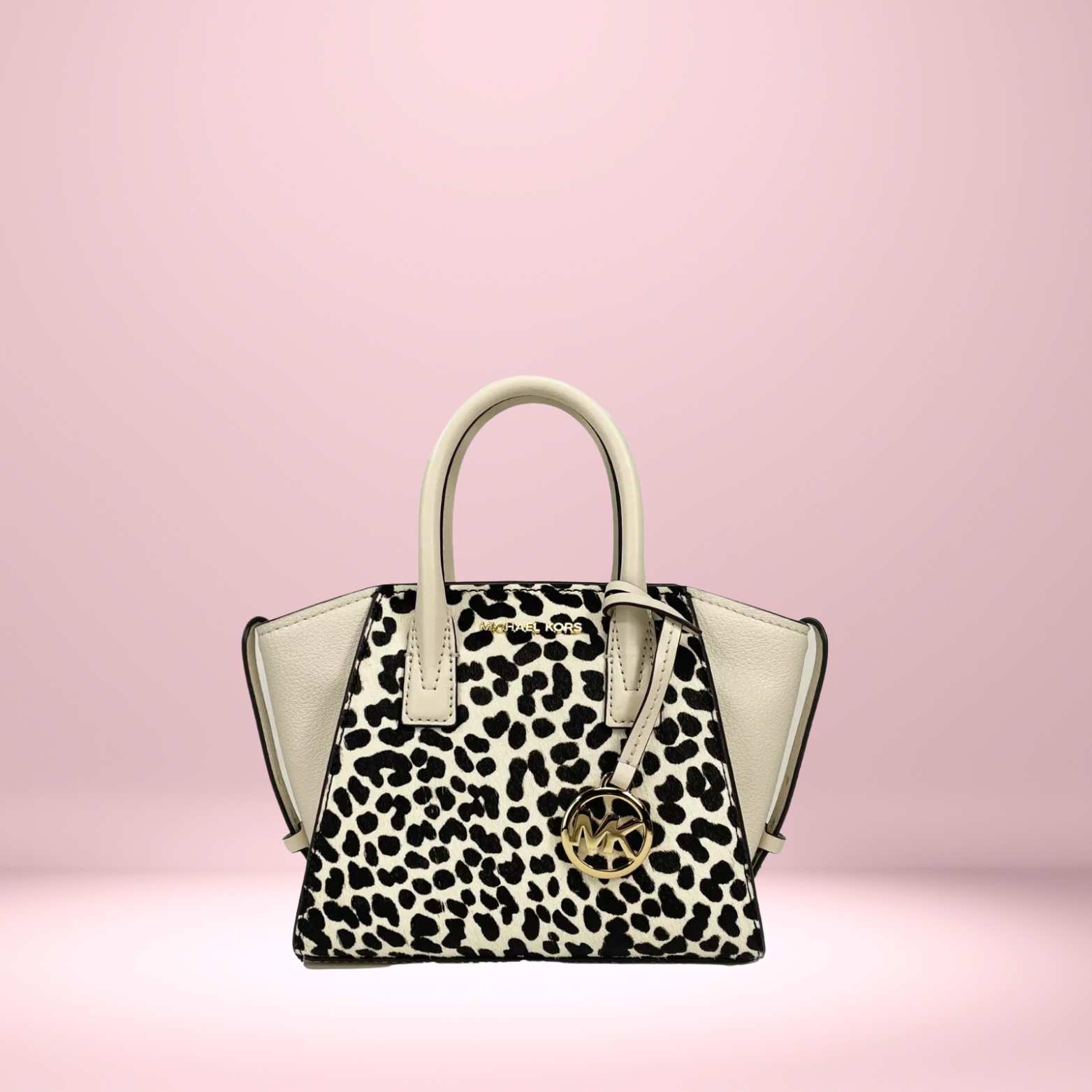Michael Kors Cream & Black Cheetah Print Leather Satchel - NWT
