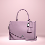 Coach Zoe Jasmine satchel, lavender leather, front view — NWT