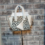 Michael Kors Cream & Black Cheetah Print Leather Satchel - NWT