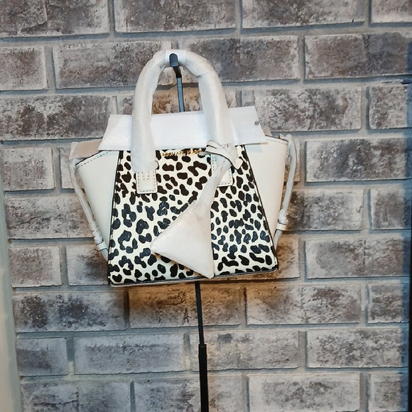 Michael Kors Cream & Black Cheetah Print Leather Satchel - NWT