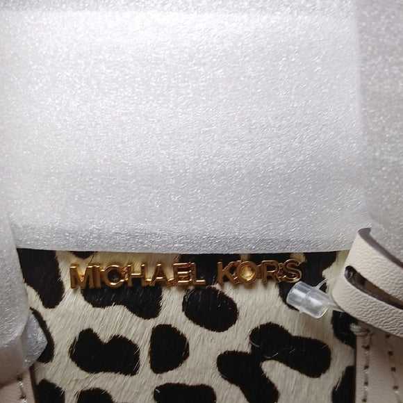 Michael Kors Cream & Black Cheetah Print Leather Satchel - NWT