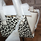 Michael Kors Cream & Black Cheetah Print Leather Satchel - NWT