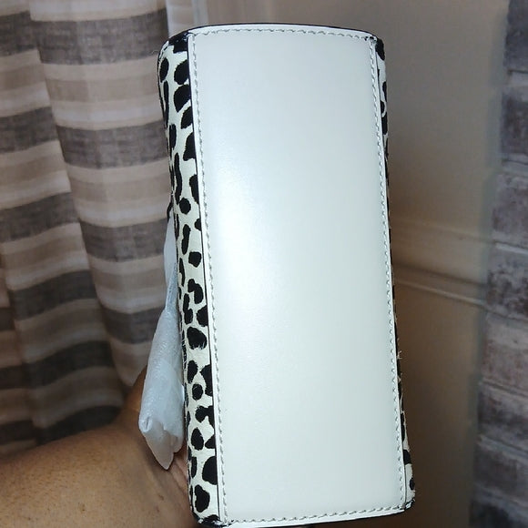 Michael Kors Cream & Black Cheetah Print Leather Satchel - NWT
