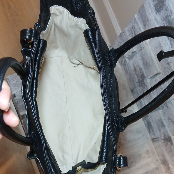 See By Chloe Black Leather Tote Bag - Authentic Designer Handbag with Gold Hardware