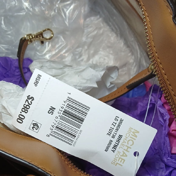Michael Kors Whitney Large Logo-Print Tote - Brown/Acorn | NWT + COA