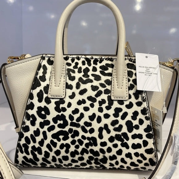 Michael Kors Cream & Black Cheetah Print Leather Satchel - NWT