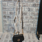 Tory Burch Black Pebbled Leather Crossbody Bag with Gold Logo - NWT Designer Purse