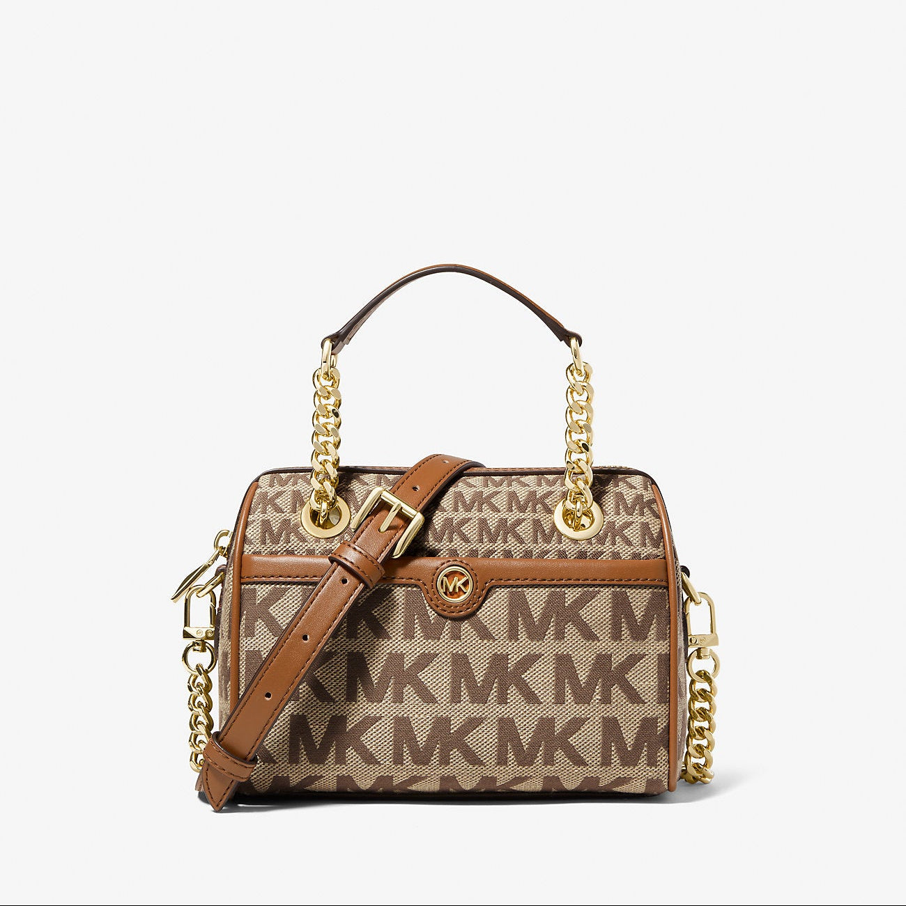 Michael Kors Blaire Small Satchel Crossbody – Signature Logo (Brown/Acorn)